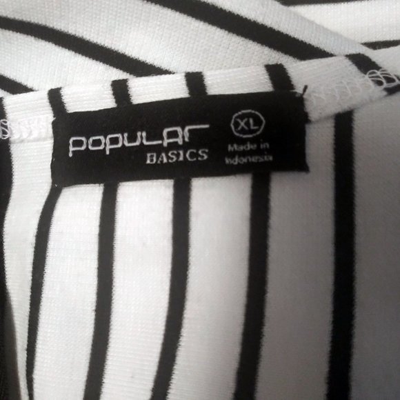 Black and White Stripe Sheath Dress, Fitted Dress, Size XL Dress, Popular Basic - Picture 5 of 9